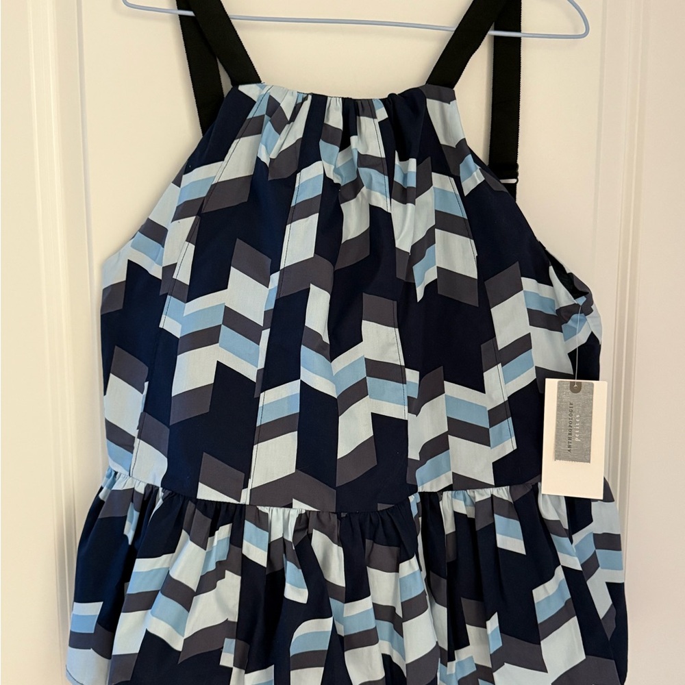 NWT Peter Som x Anthropologie Nicola Flounced CamiGeometric Patterned Halter Top